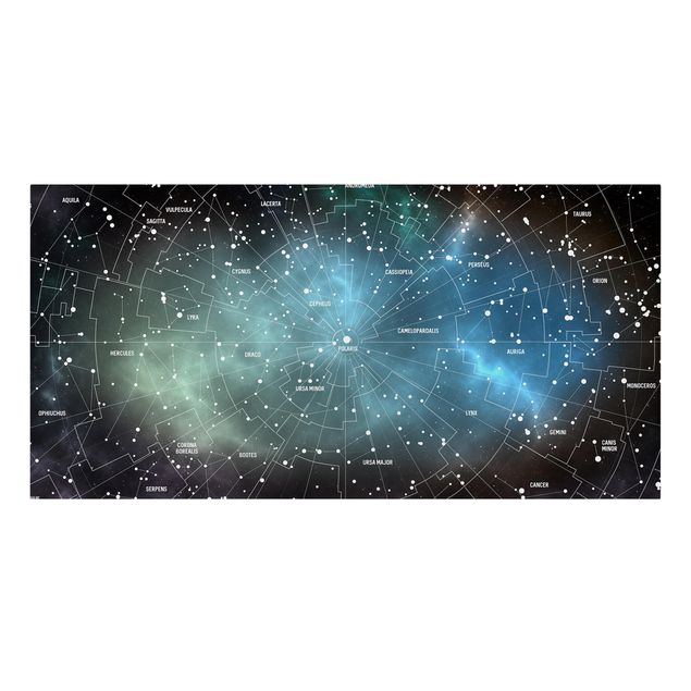 Quadri stampe Mappa delle costellazioni stellari Nebulosa galattica