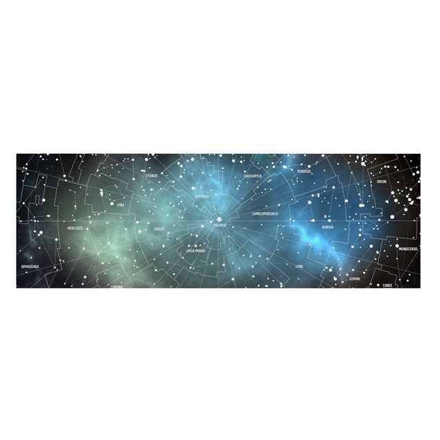 Quadri stampe Mappa delle costellazioni stellari Nebulosa galattica