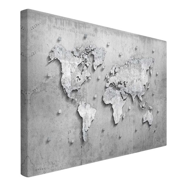 Quadri stampe Mappa del mondo in cemento