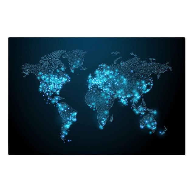 Quadri stampe Mondo connesso - Mappa del mondo