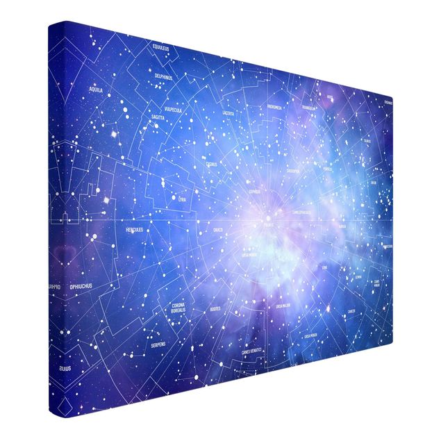 Quadri blu Carta stellare delle costellazioni Stelar