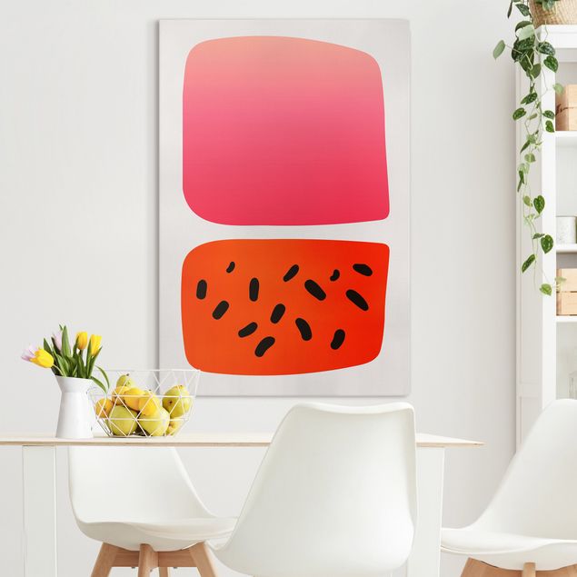 Quadro moderno Forme astratte - Melone e rosa
