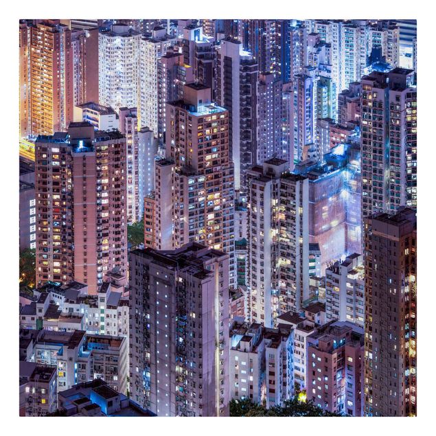 Stampe su tela città Il mare di luci di Hong Kong