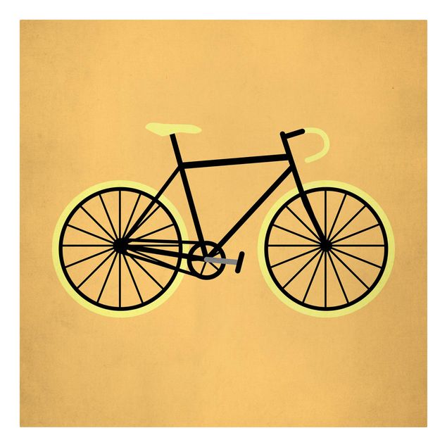 Quadro arancione Bicicletta in giallo
