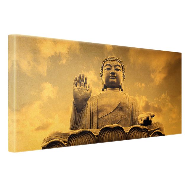 Quadro su tela oro - Grande Buddha effetto seppia