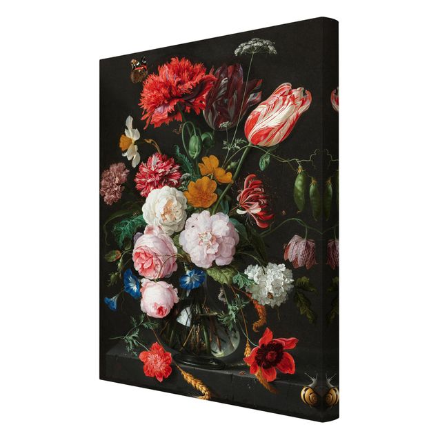 Quadro colorato Jan Davidsz De Heem - Natura morta con fiori in un vaso di vetro