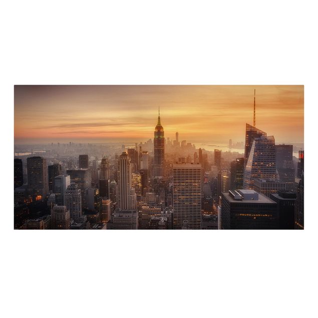 Quadro città Skyline di Manhattan di sera
