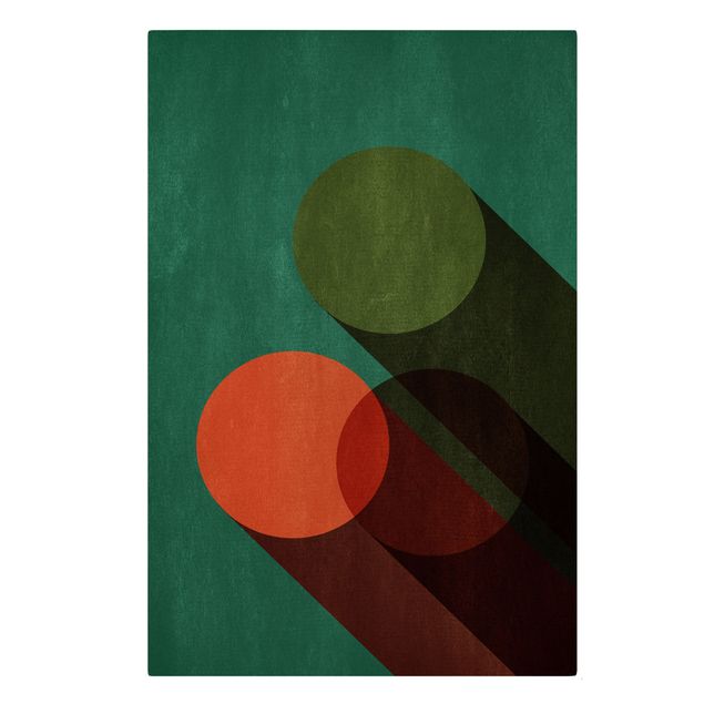 Quadri Kubistika Forme astratte - Cerchi in verde e rosso