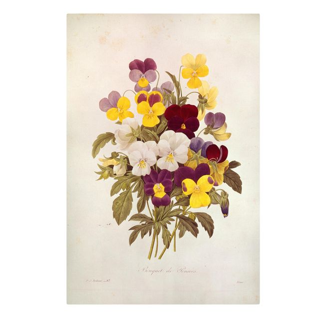 Quadro vintage Pierre Joseph Redoute - Bouquet di viole del pensiero