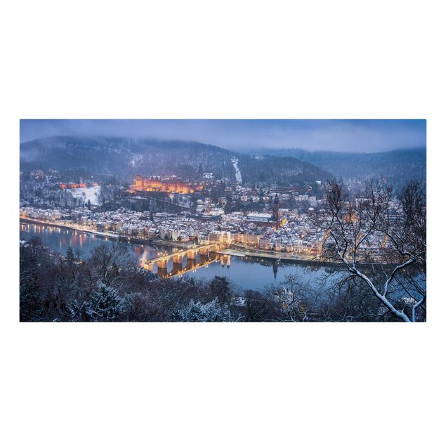 Stampa su tela città Heidelberg in inverno