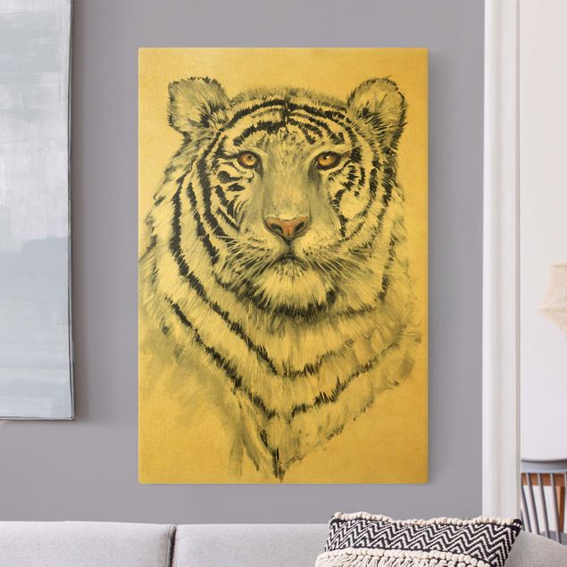 Tela tigre Ritratto di tigre bianca I