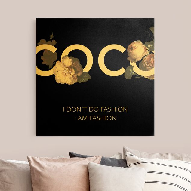 Quadro moderno COCO - I dont´t do fashion in nero