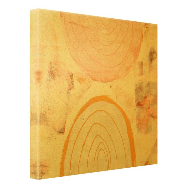 Quadro su tela oro - Archi di colori raggiante in caramello II