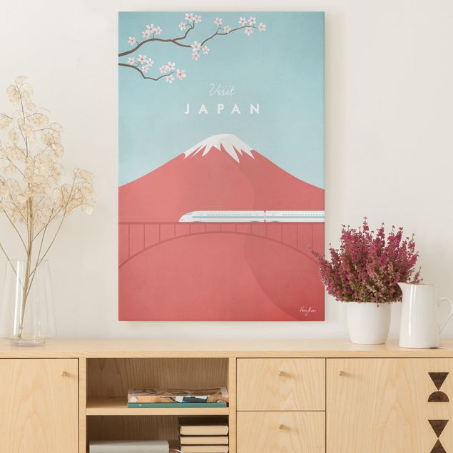 Quadri su tela con montagne Poster di viaggio - Giappone