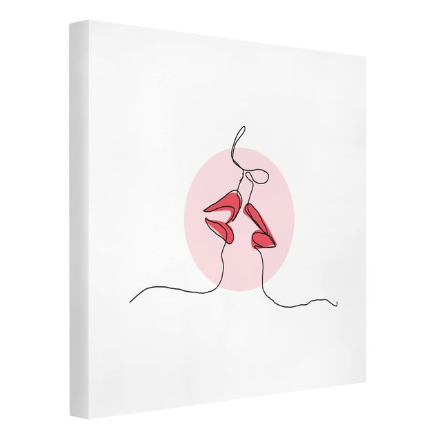 Amore quadri Line Art - Bacio di labbra