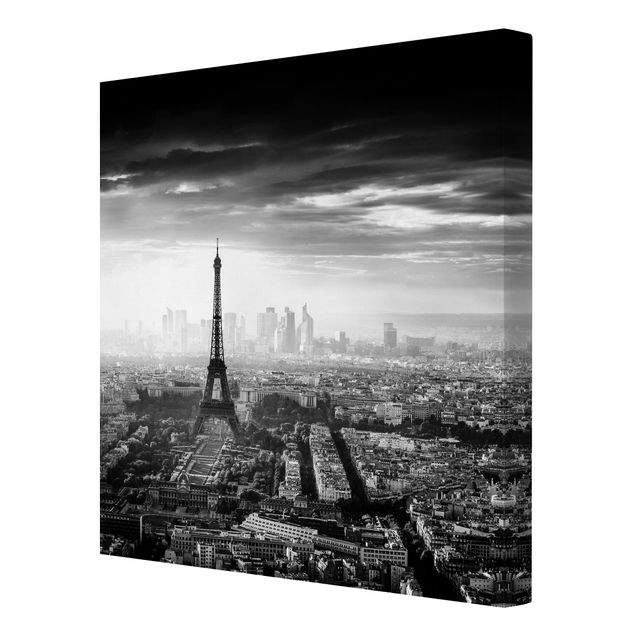 Stampe La Torre Eiffel dall'alto in bianco e nero