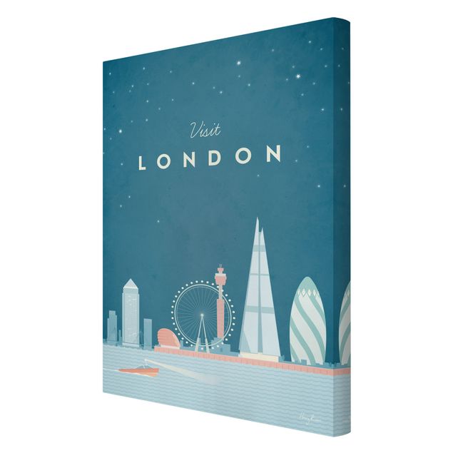 Quadro moderno blu Poster di viaggio - Londra