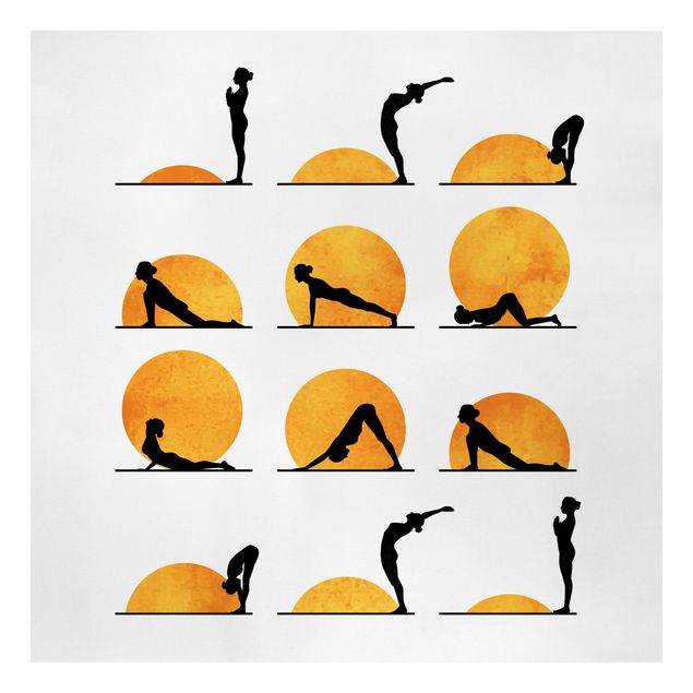 Quadri arancioni Yoga - Saluto al sole
