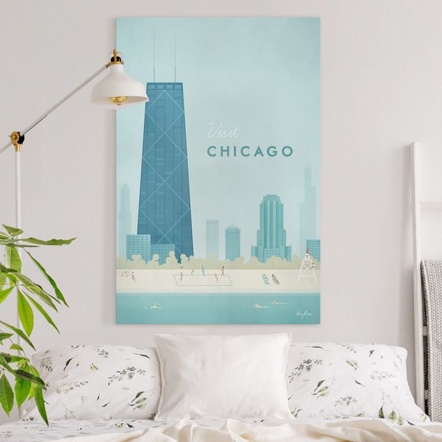 Quadri su tela America Poster di viaggio - Chicago