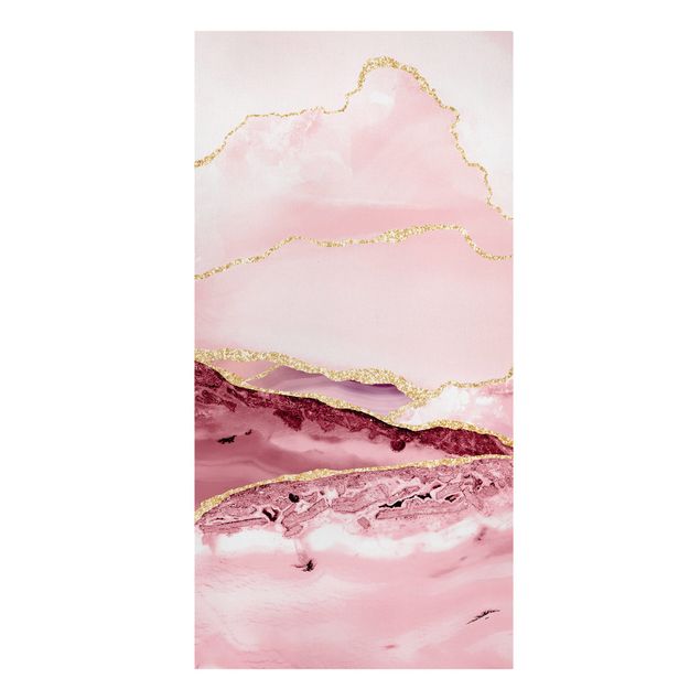 Stampe su tela astratte  Estratto Monti rosa con Golden Lines