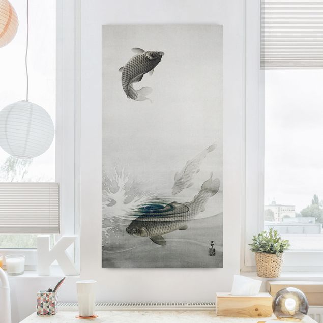 Quadri su tela con pesci Illustrazione vintage di pesci asiatici IIl