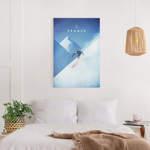 Quadro paesaggio Poster di viaggio - Sciare in Francia