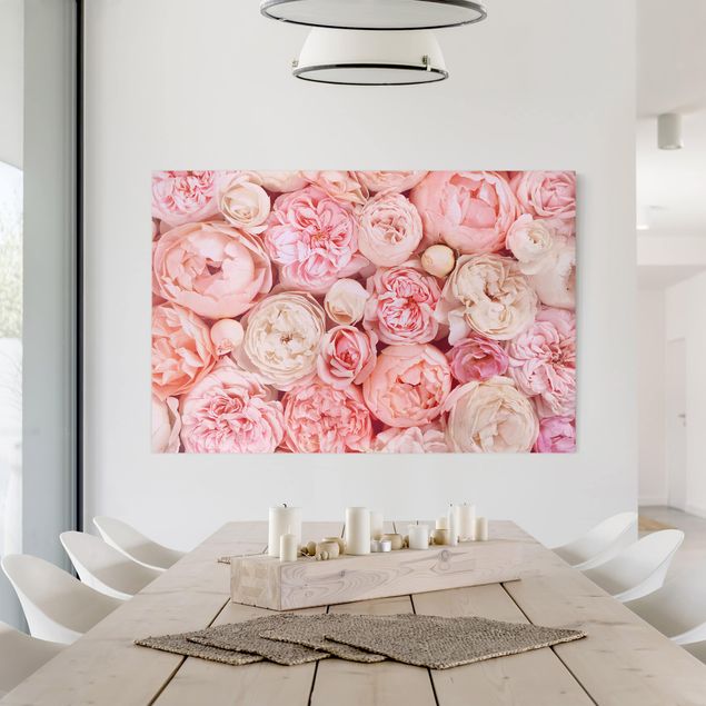 Quadri moderni   Rose Rosa Corallo Shabby