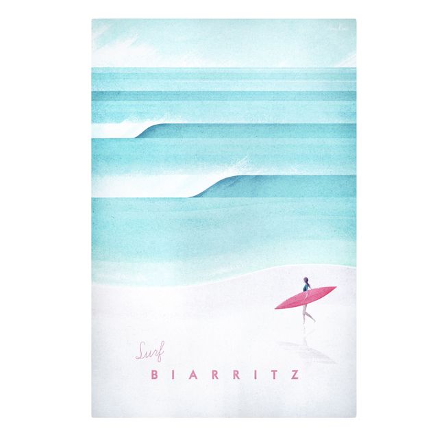 Quadri con spiaggia e mare Poster di viaggio - Biarritz