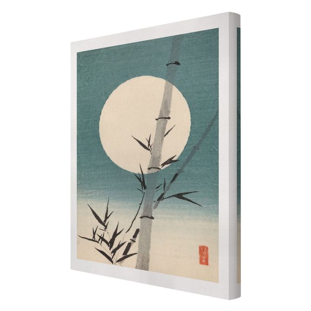 Tele con paesaggi Disegno giapponese Bambù e Luna