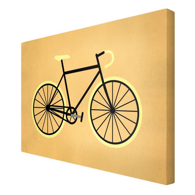 Quadri Kubistika Bicicletta in giallo