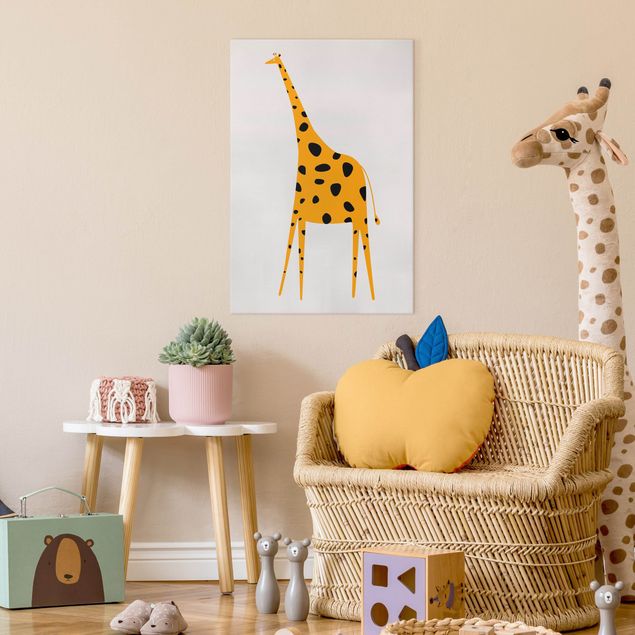 Quadri su tela con giraffe Giraffa gialla