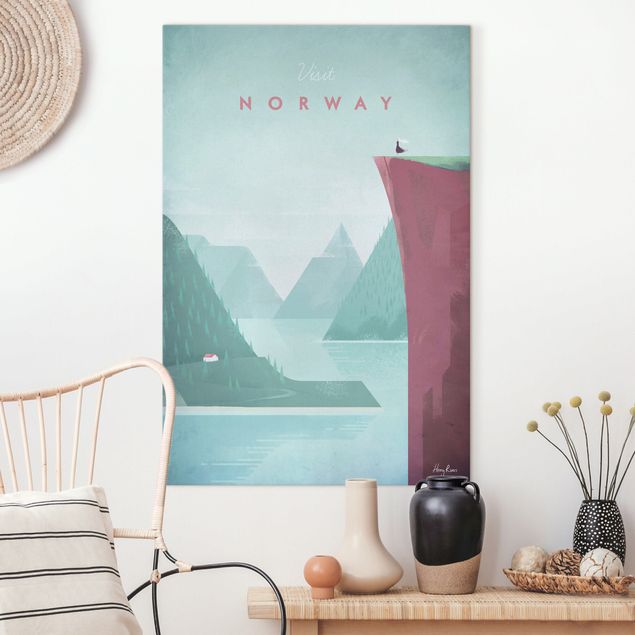 Quadri su tela con montagne Poster di viaggio - Norvegia