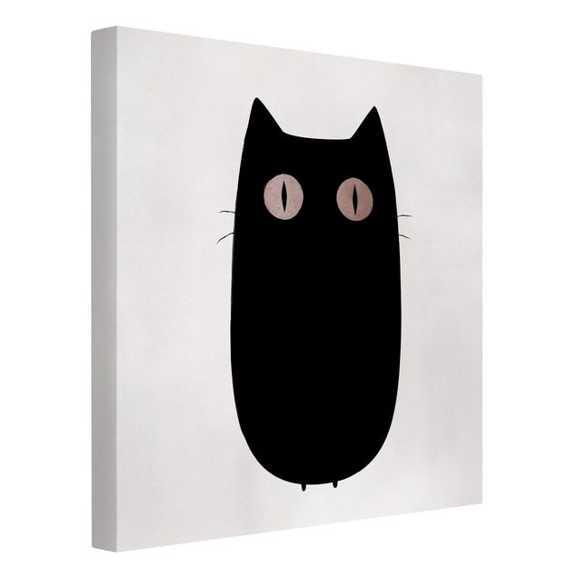 Quadri moderni bianco e nero Illustrazione di un gatto nero