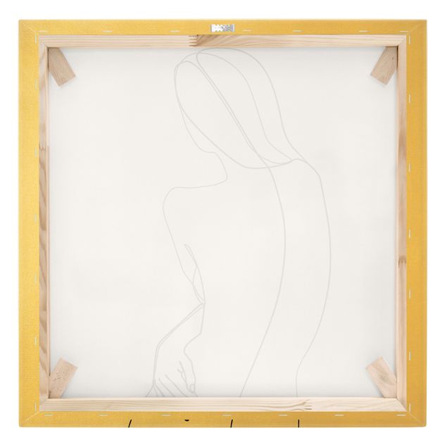 Quadri su tela Line Art - Donna di spalle Bianco e Nero