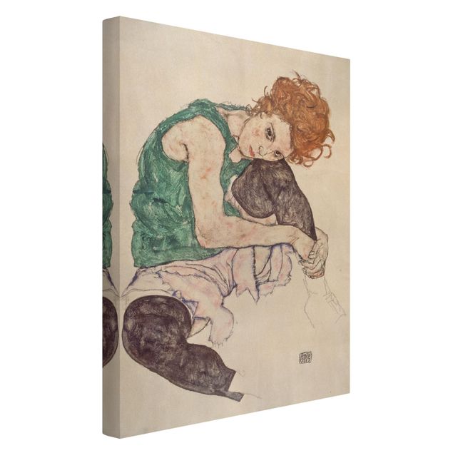 Quadri moderni   Egon Schiele - Donna seduta con ginocchio alzato