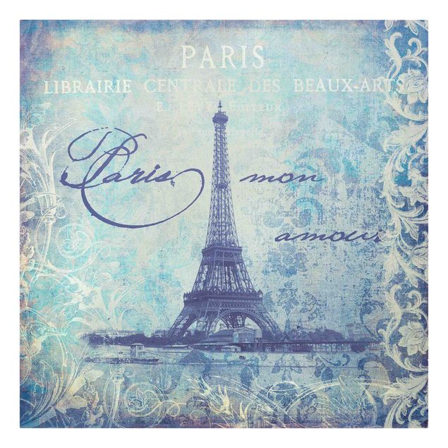 Quadri città Collage vintage - Parigi Mon Amour