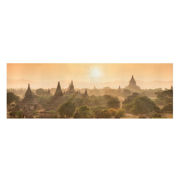 Quadro natura Il sole che tramonta su Bagan
