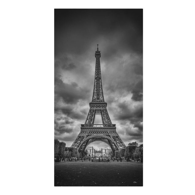 Quadro città Torre Eiffel davanti alle nuvole in bianco e nero