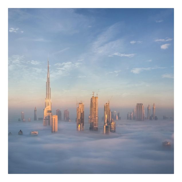 Quadri città Dubai sopra le nuvole