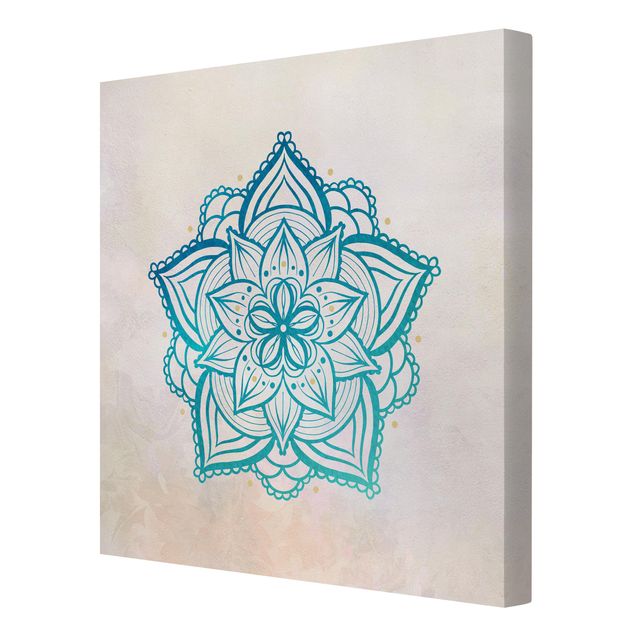 Quadri stampe Mandala - Illustrazione Oro Blu