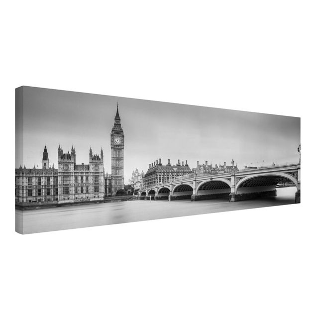 Quadri bianco e nero Il ponte di Westminster e il Big Ben