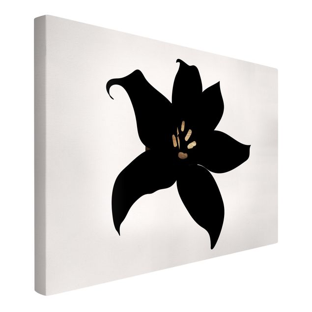 Quadri moderni   Mondo vegetale grafico - Orchidea nera e oro