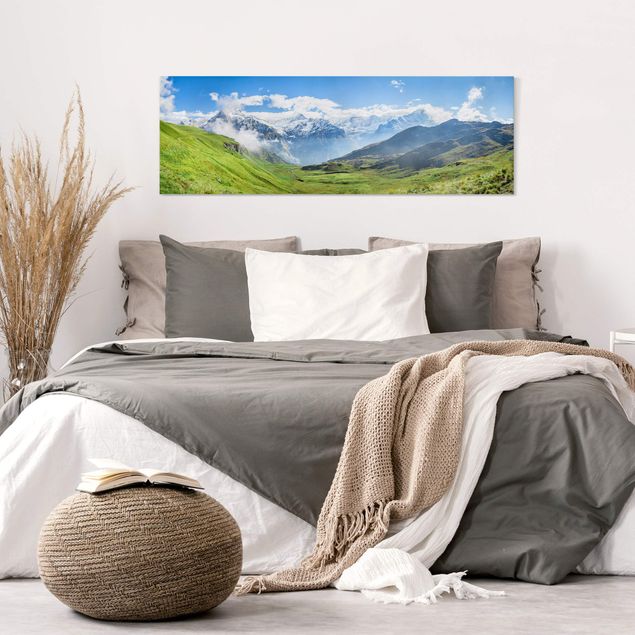 Quadri su tela con montagne Panorama alpino di Swizz