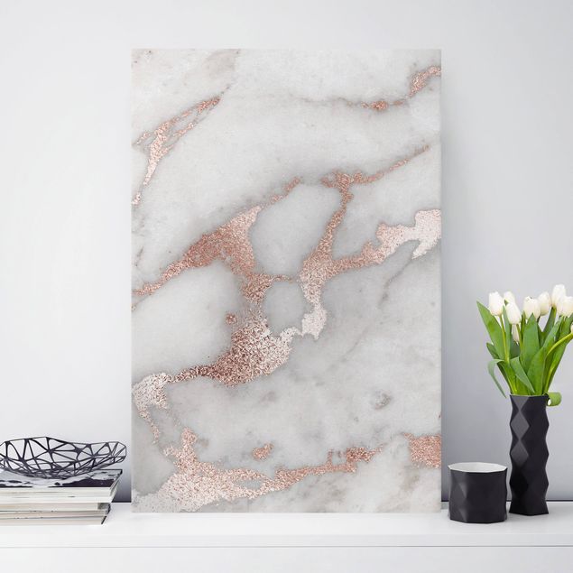 Riproduzione quadri su tela Effetto marmo con glitter