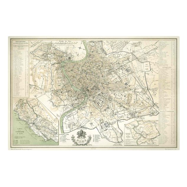 Quadri città Mappa vintage Roma Antica