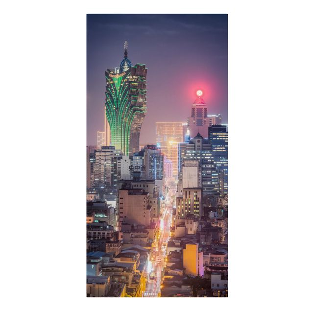 Quadri su tela con architettura e skylines Notte illuminata a Macao