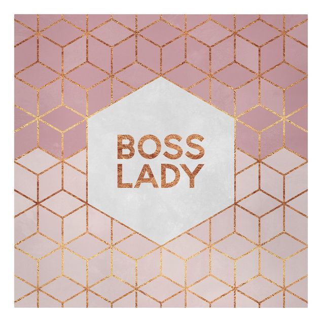 Quadri rosa Boss Lady Esagoni Rosa