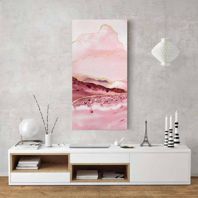 Quadri montagne Estratto Monti rosa con Golden Lines