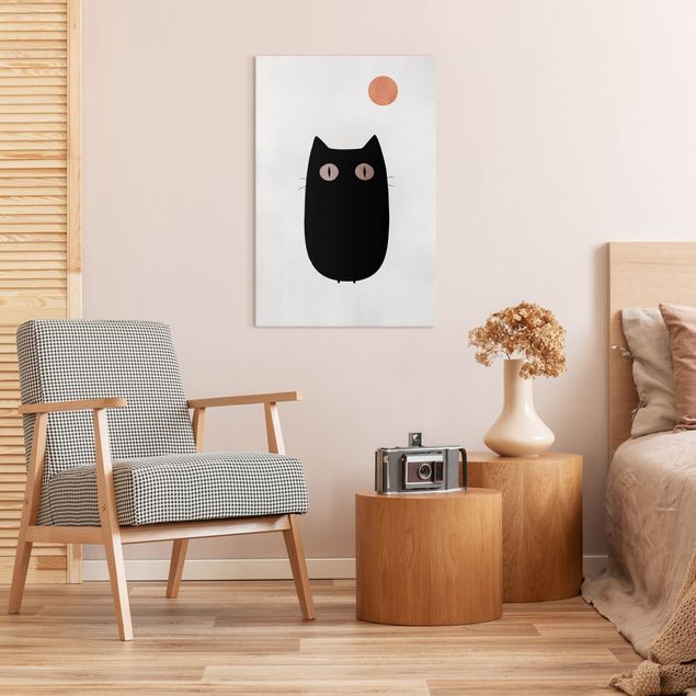 Quadro moderno Illustrazione di un gatto nero
