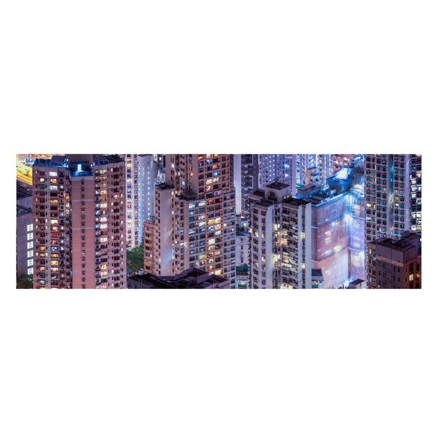 Stampe su tela città Il mare di luci di Hong Kong